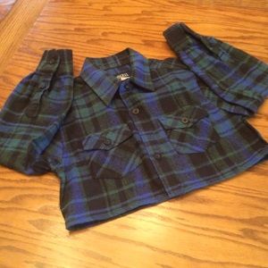 NWT Gioberti Cropped Flannel Shirt, Sz 6